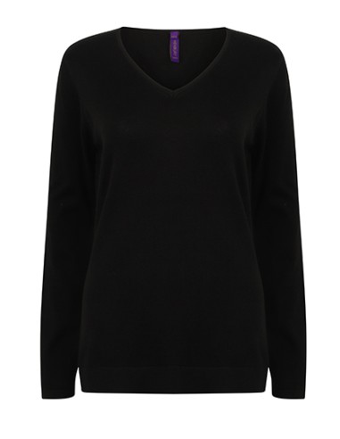 HEN-H721-Ladies Lightweight V-Neck Jumper